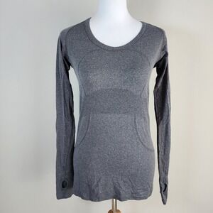Lululemon Swiftly Tech Long Sleeve Womens 6‎ Running Thumb Holes Run Grey Sports